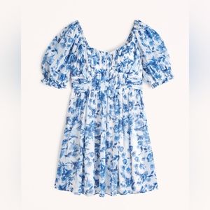Abercrombie Stunning Ruched Ruffle Puff Sleeve Mini Dress